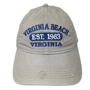 Virginia Beach Est. 1963 Slideback Baseball Cap Beige One Size Cotton Sunsations